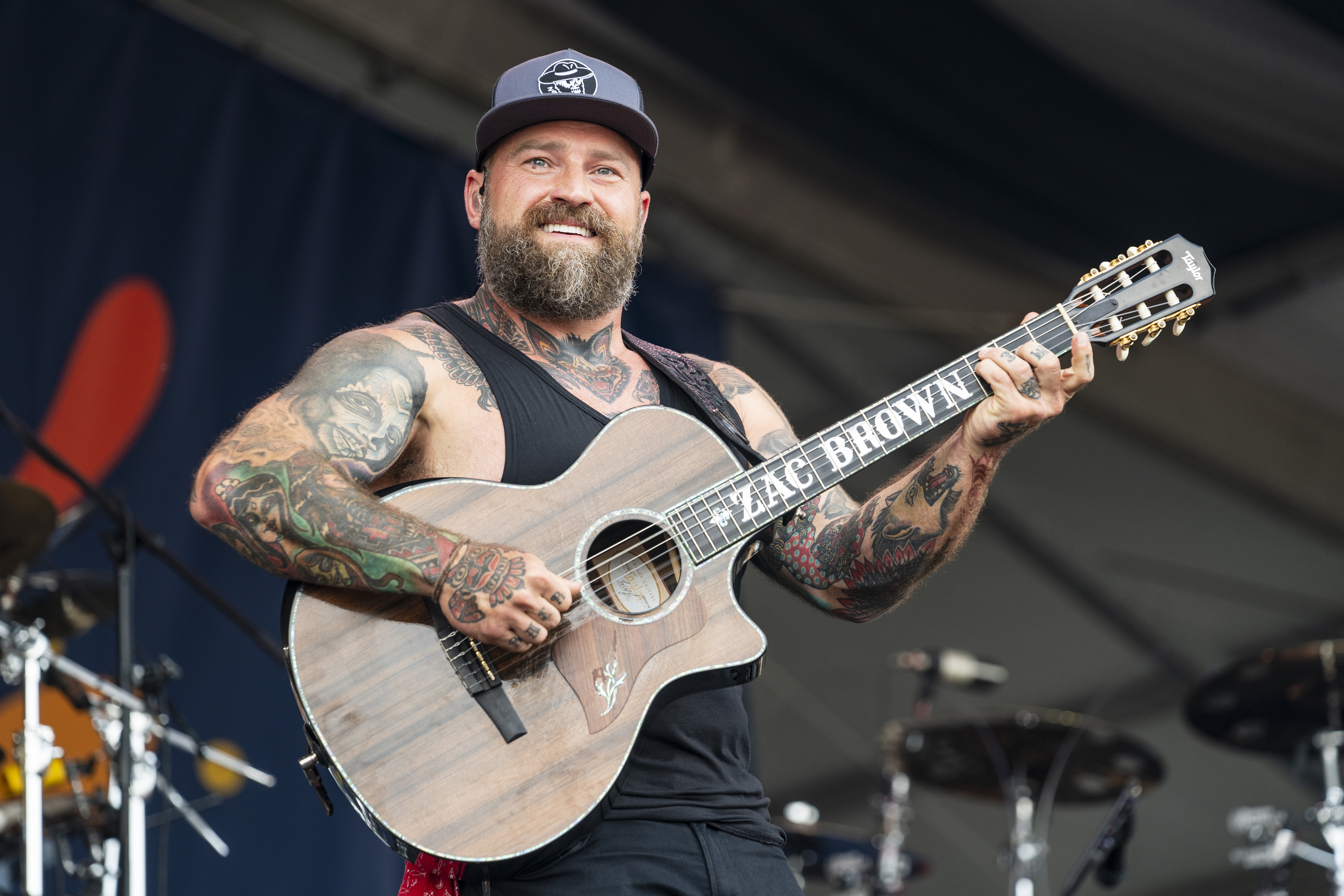NEW ORLEANS, LOUISIANA - MAY 08: Zac Brown of the Zac Brown Band performs during 2022 New Orleans Jazz & Heritage Festival at Fair Grounds Race Course on May 08, 2022 in New Orleans, Louisiana. (Photo by Erika Goldring/Getty Images)