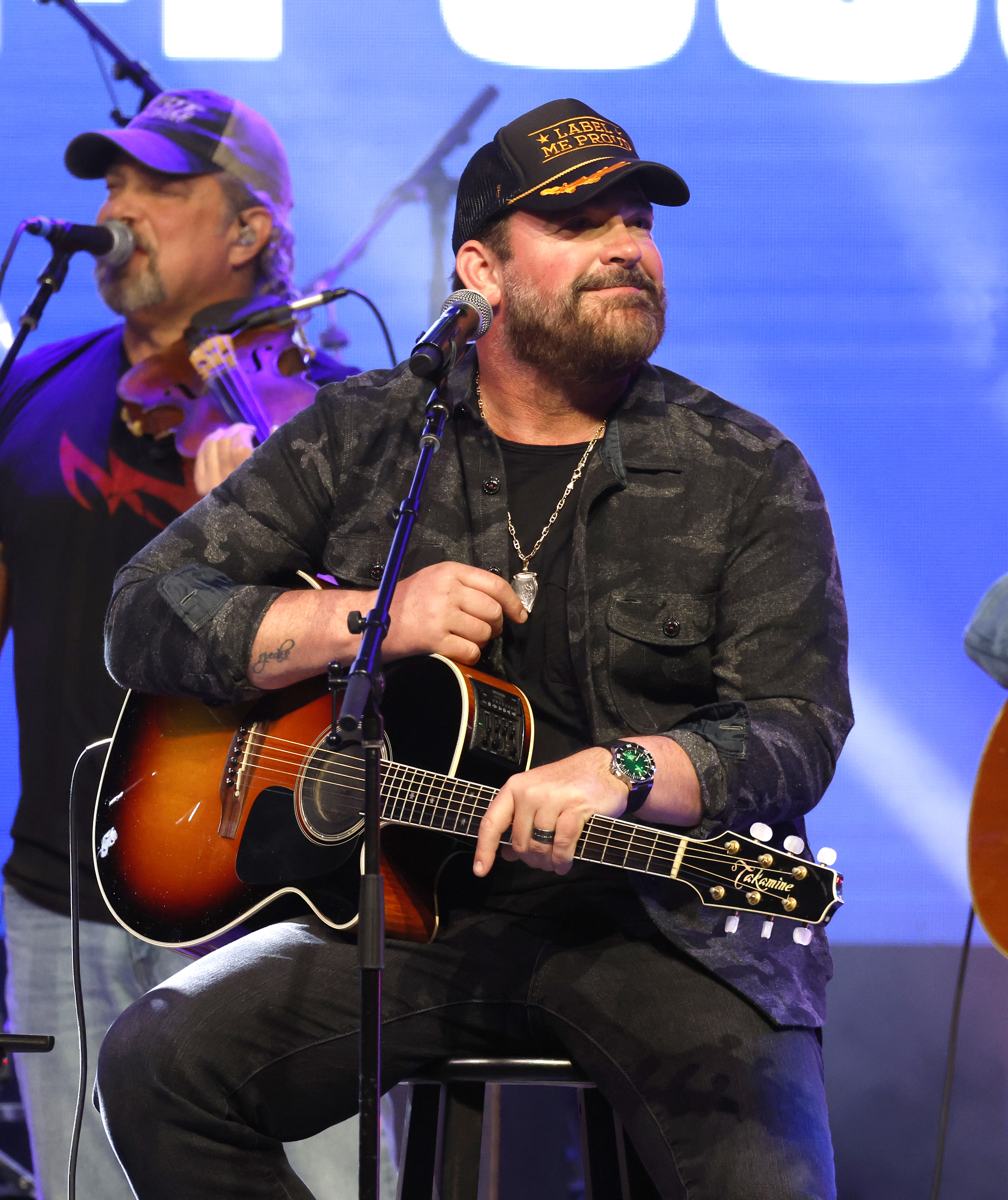 NASHVILLE, TENNESSEE - NOVEMBER 21: Lee Brice performs at the Mission:Possible Turkey Fry and Concert at Wildhorse Saloon on November 21, 2023 in Nashville, Tennessee. (Photo by Jason Kempin/Getty Images)