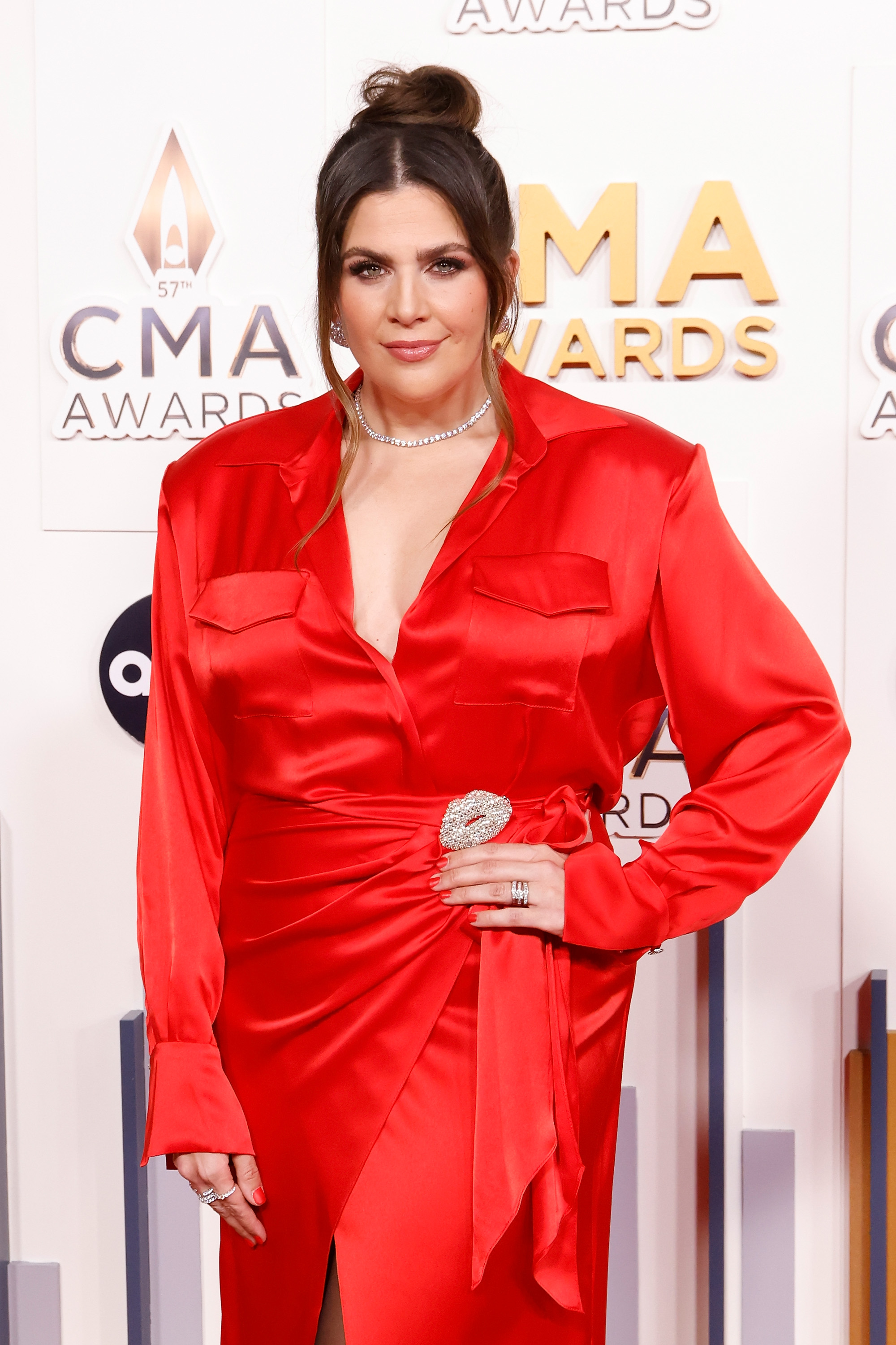 NASHVILLE, TENNESSEE - NOVEMBER 08: EDITORIAL USE ONLY: Hillary Scott attends the 2023 CMA Awards at Bridgestone Arena on November 08, 2023 in Nashville, Tennessee. (Photo by Taylor Hill/WireImage)