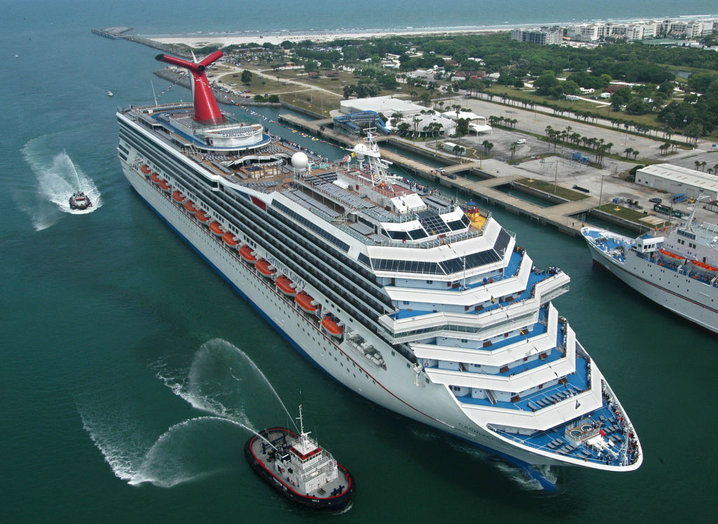 the new Carnival Glory arrives July 11, 2003 in Cape Canaveral, Florida.