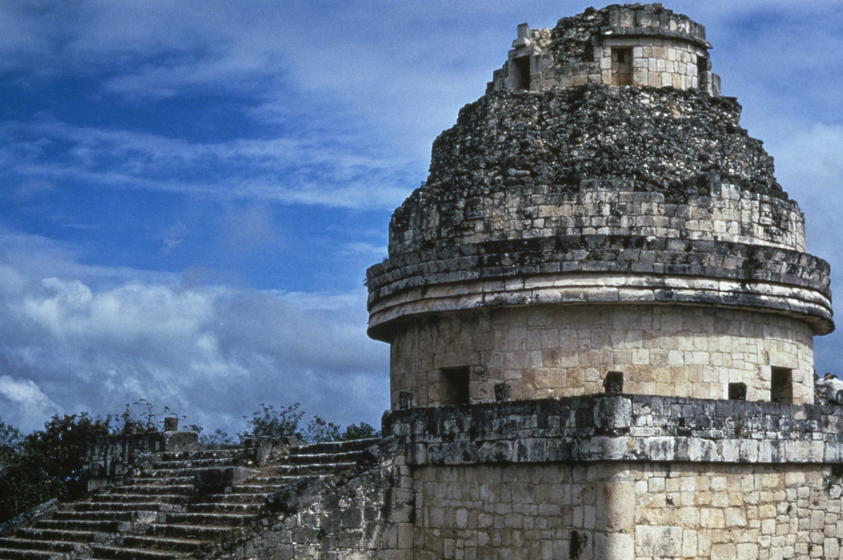 El Caracol, the Observatory, is a unique structure at pre-Columbian Maya civilization site of Chichen Itza. 