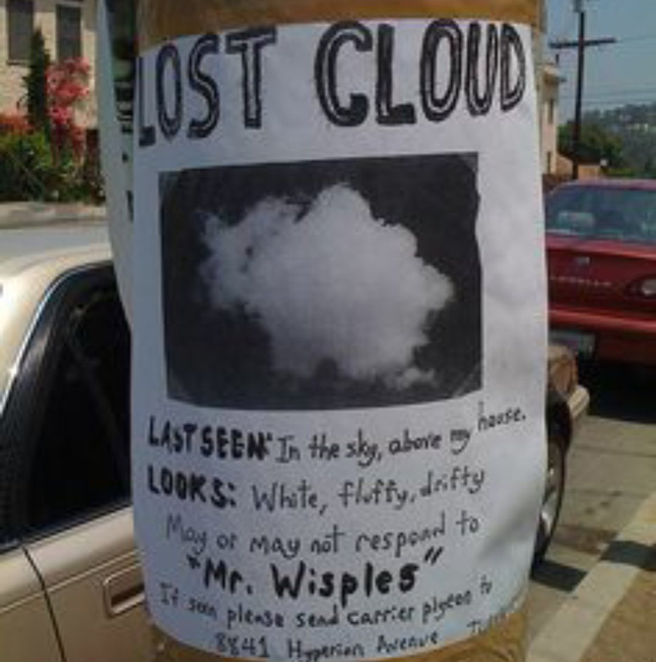flyer for a lost cloud