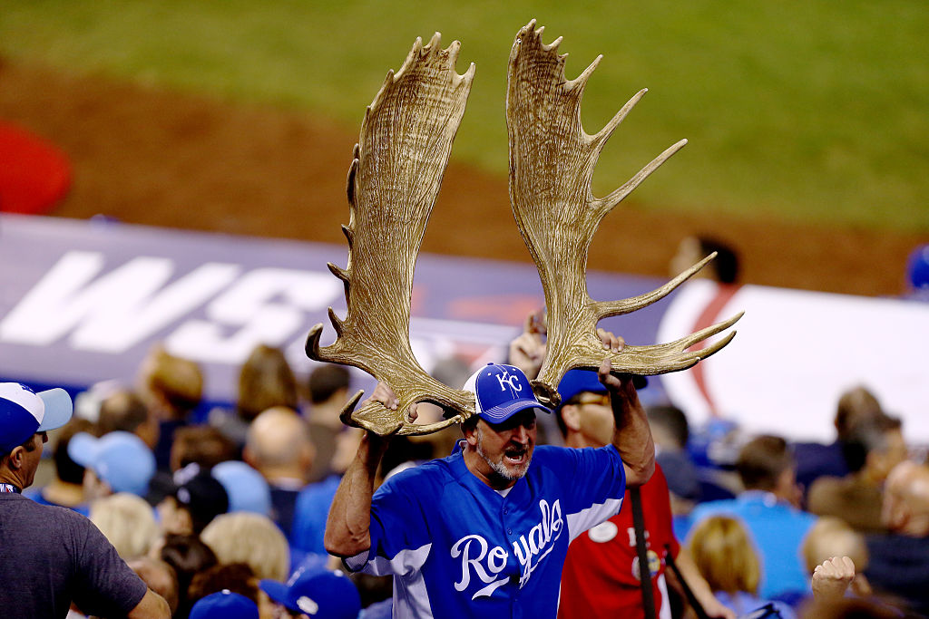 Man with moose horns 