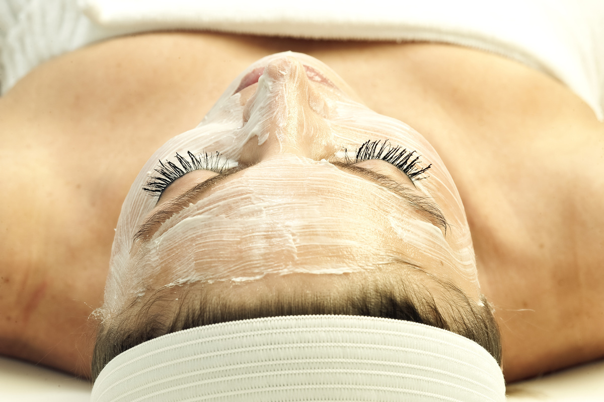 woman getting a facial