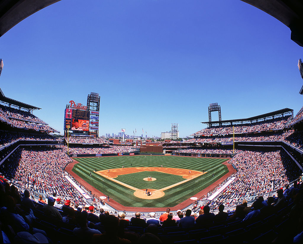 General view of Citizens Bank Park from behind home plate upper level