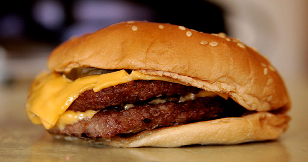 smashed fast food burger