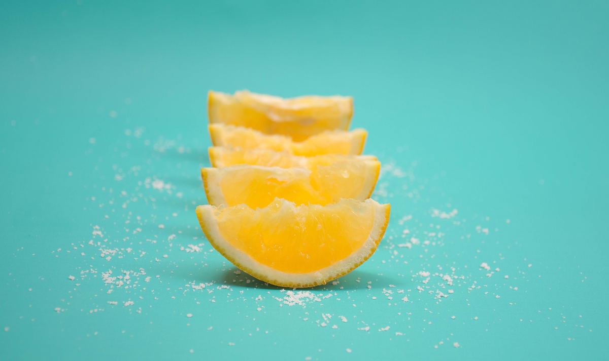 Lemon slices sprinkled with salt