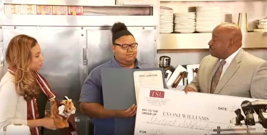 she got a scholarship