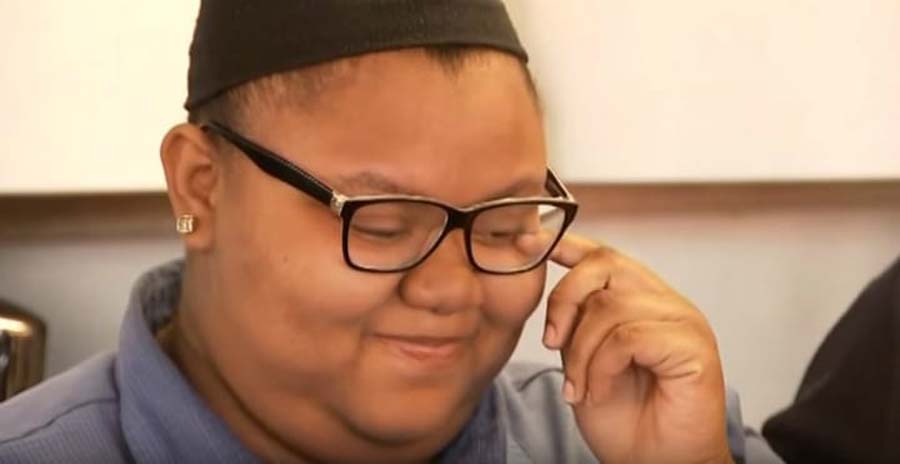 Evoni wipes away a tear