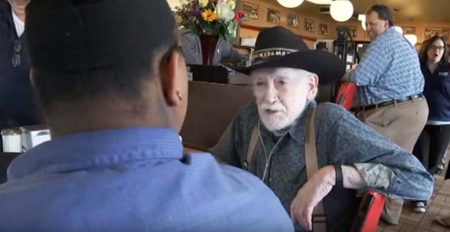 the waitress and customer speak