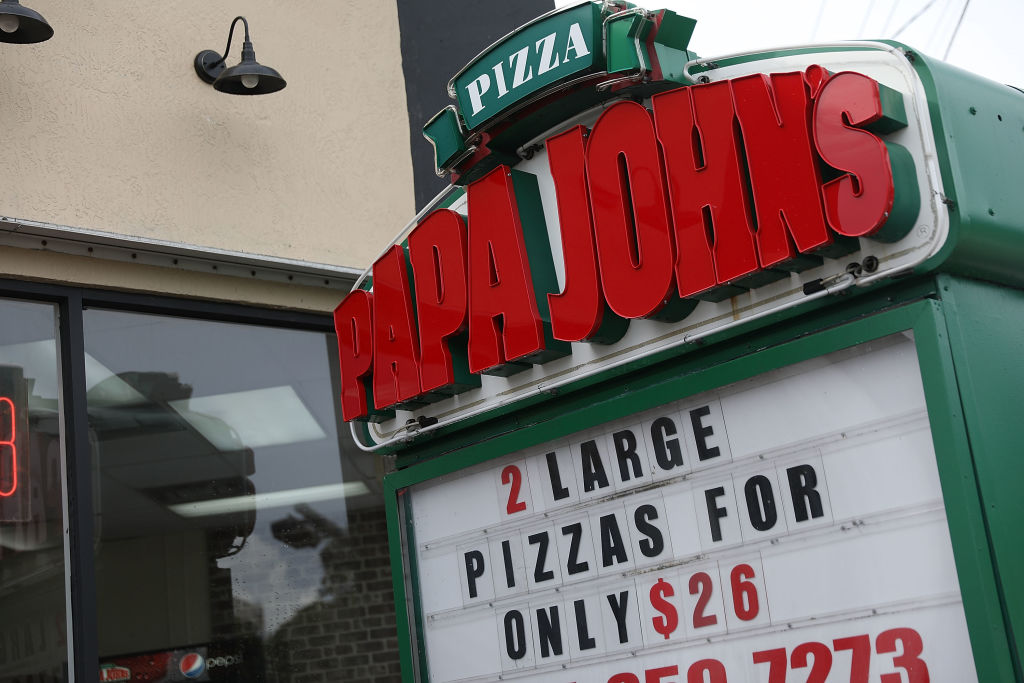 A Papa John's restaurant is seen