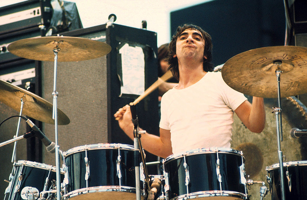 Keith Moon playing the drums in Paris