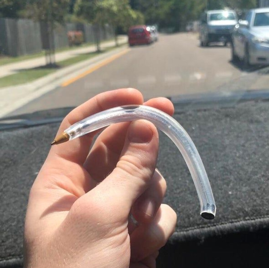 a pen bent after being left in car for weeks