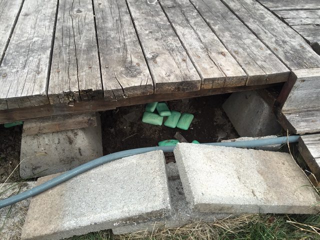 soap bars under deck
