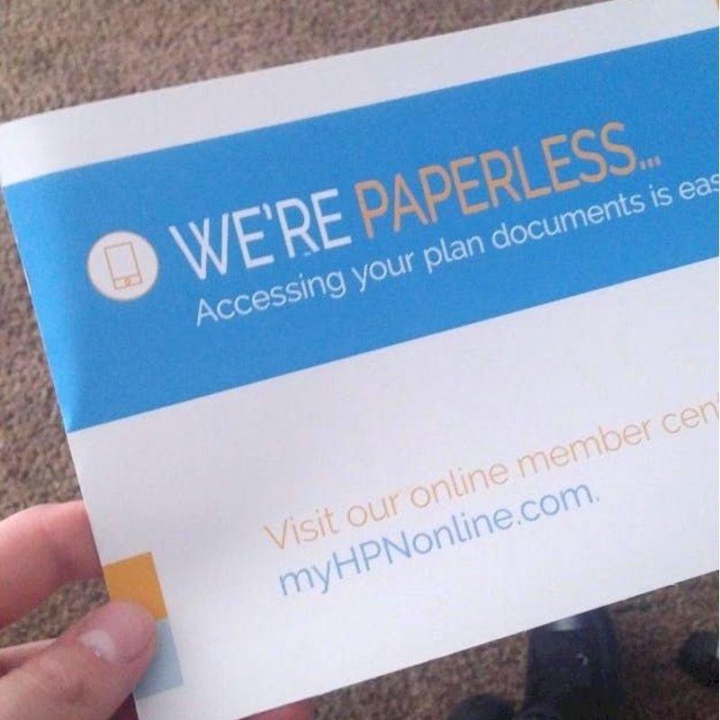 paper letter telling customer that company is going paperless