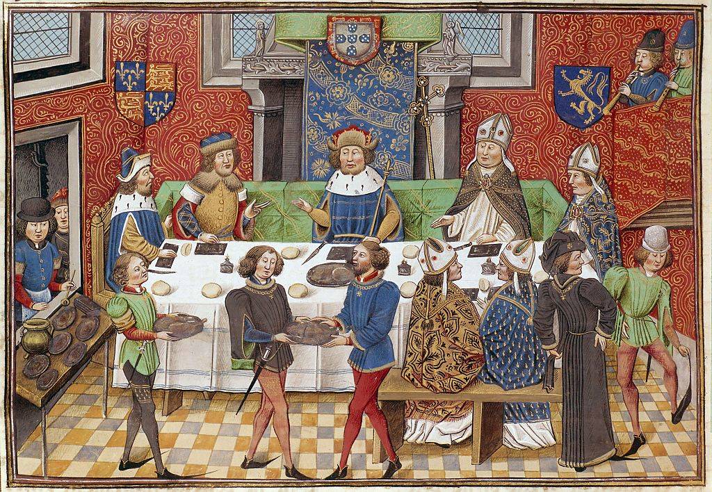Medieval picture of a feast 