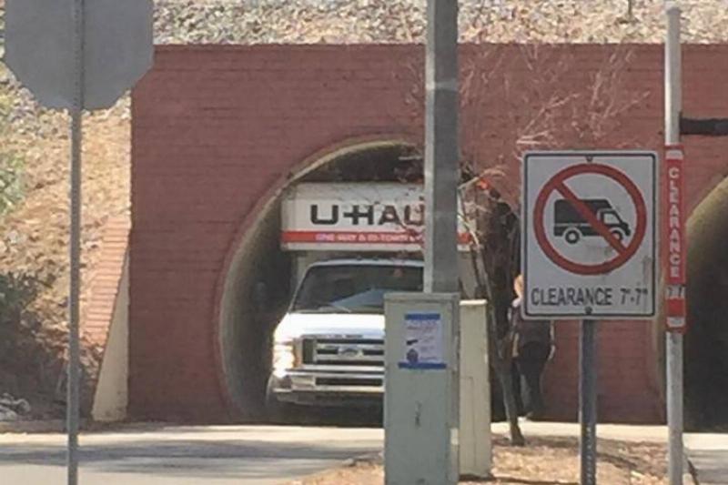 uhaul stuck under tunnel