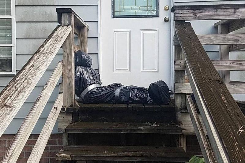 halloween decoration that looks like dead body
