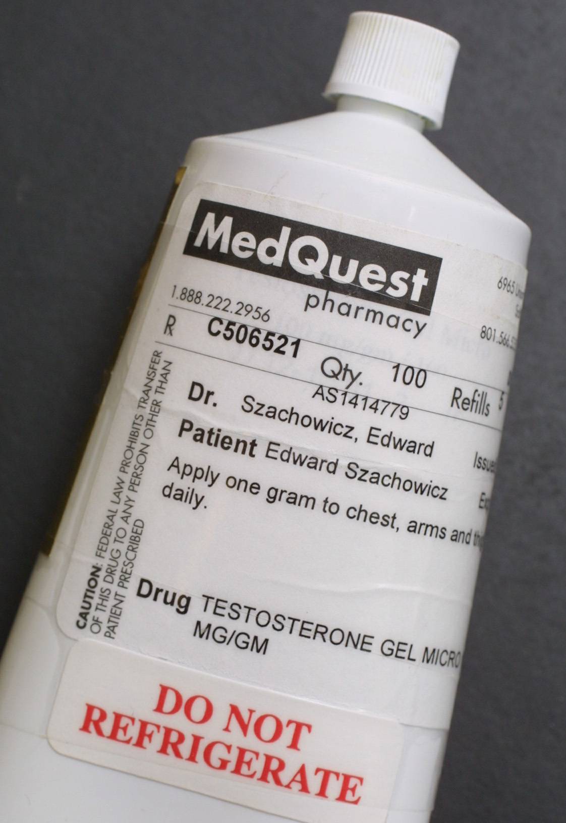 A testosterone weight loss cream is pictured.