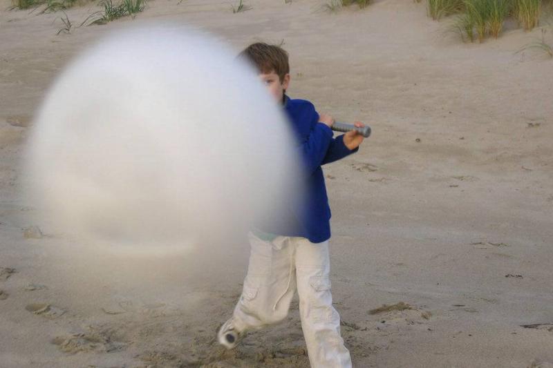 baseball inches from camera photo taken