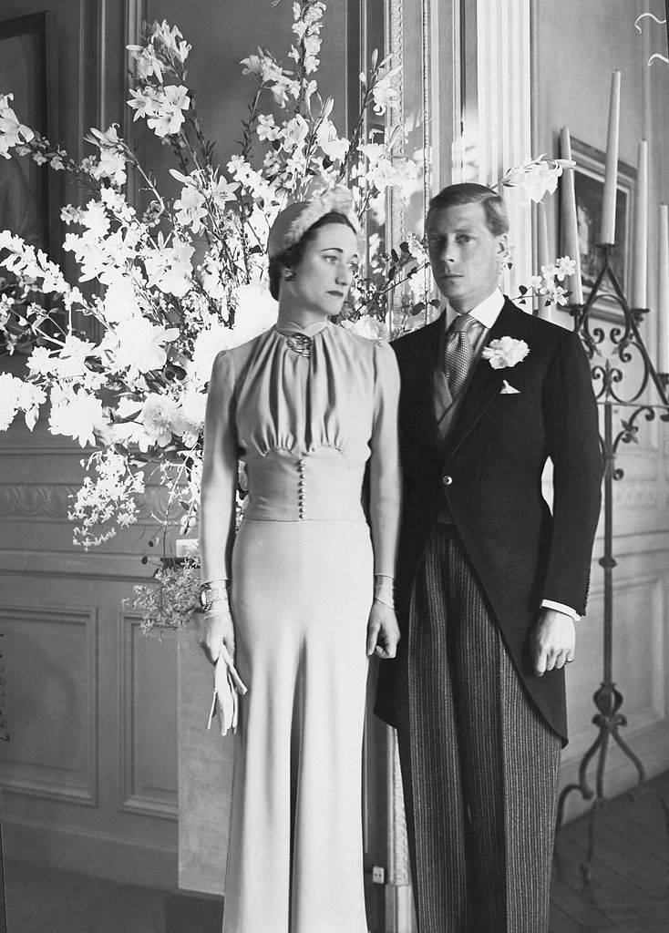 The Duke and Duchess of Windsor at the Chateau de Cande pose for a portrait after their wedding