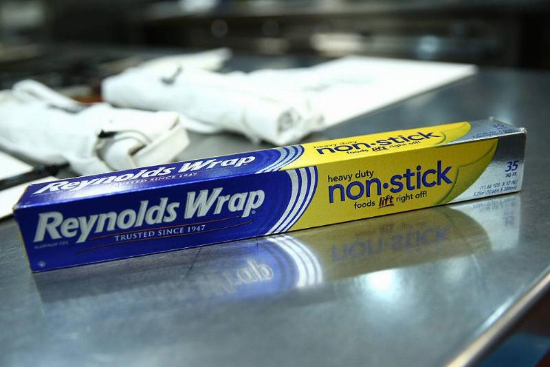 A view of Reynolds Wrap being used