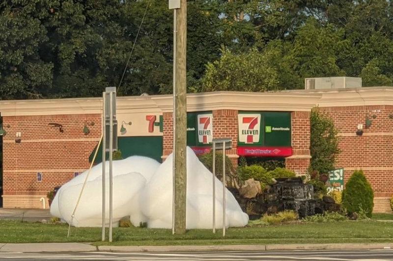 someone put soap in a fountain