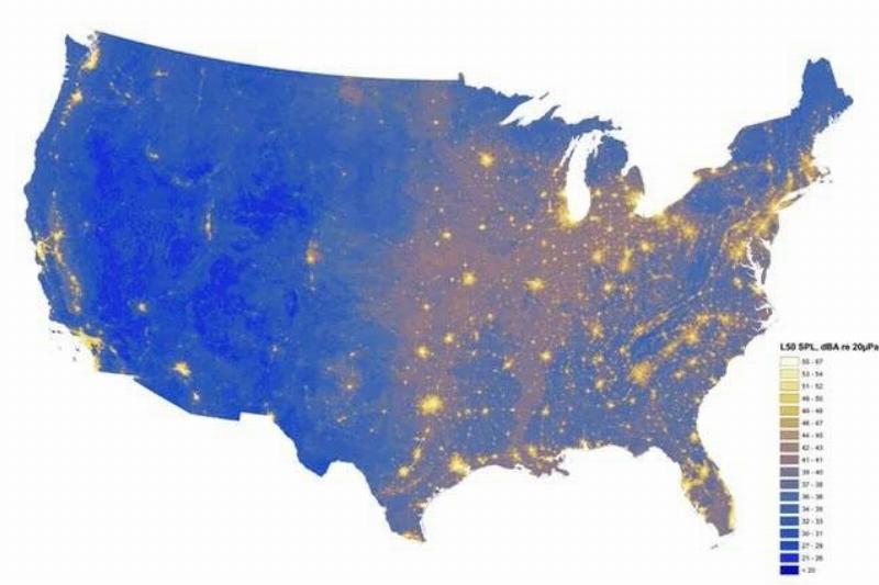 The Loud And Quite Parts Of The United States