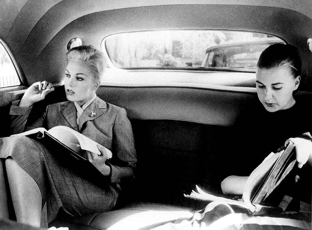 American actress Kim Novak on the set of Vertigo, directed and produced by British Alfred Hitchcok. 