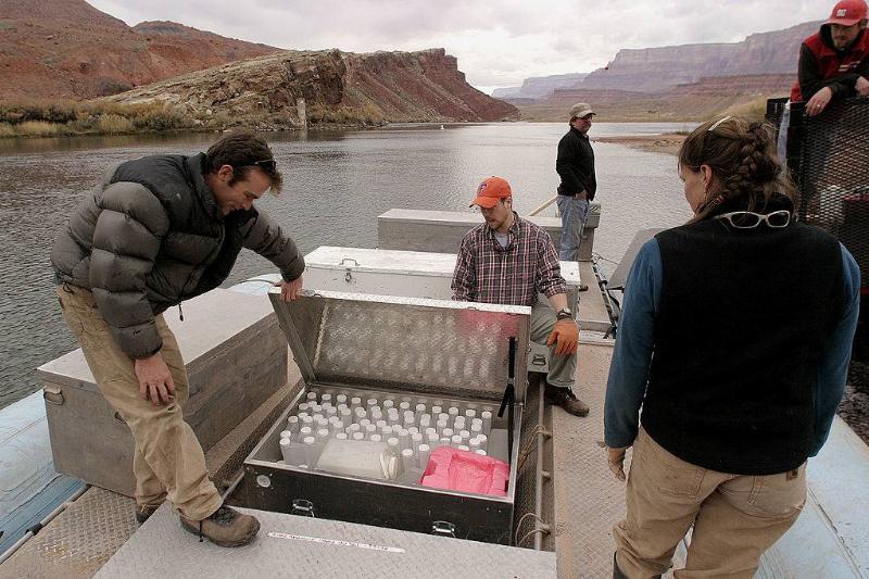 Scientists on a boat