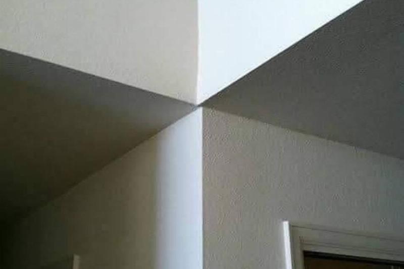 Wall that does not properly align up with ceiling 