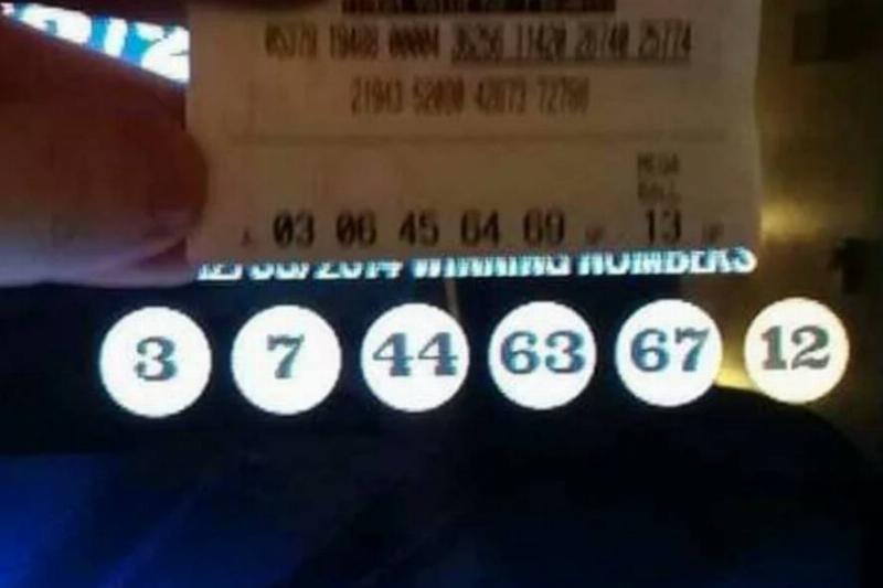 person's lottery ticket is almost identical to winning numbers