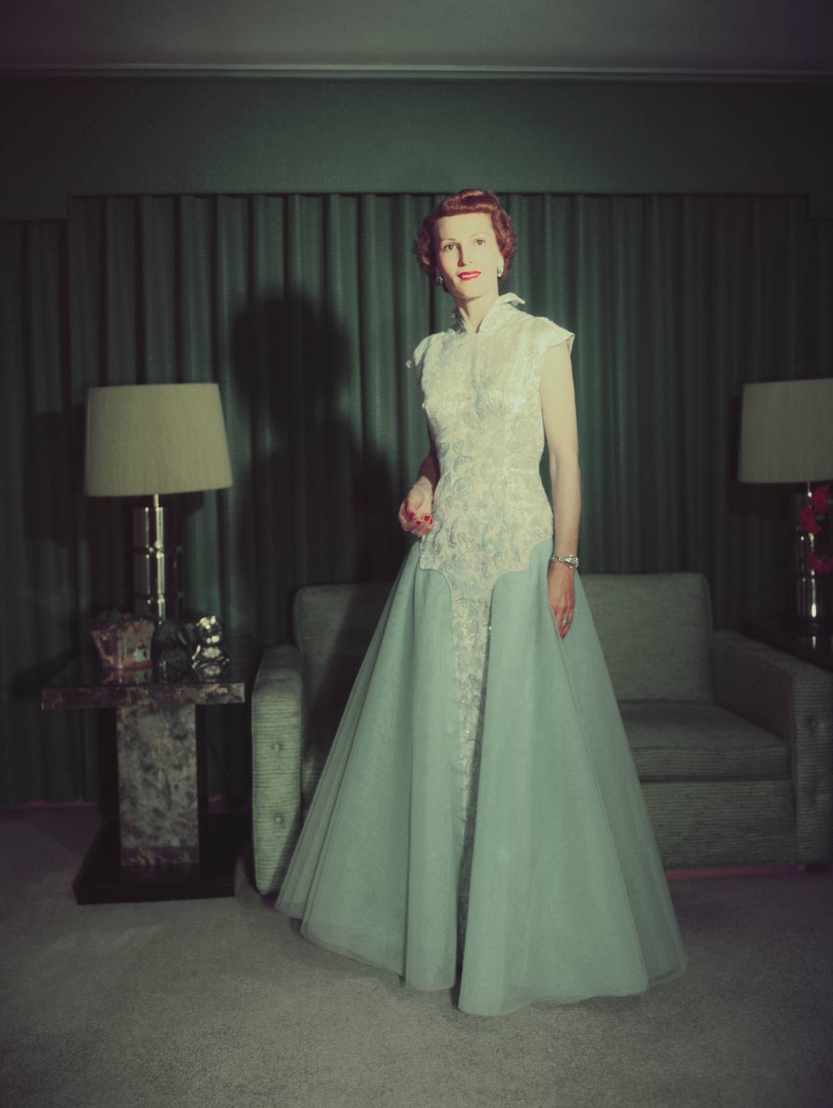 Pat Nixon Posing in Her Inauguration Gown