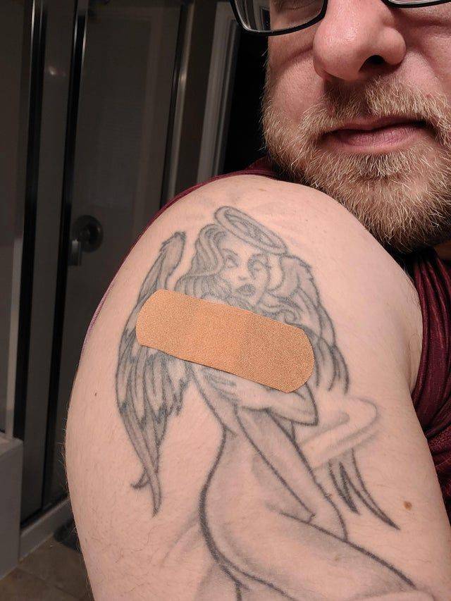 band-aid over tattoo