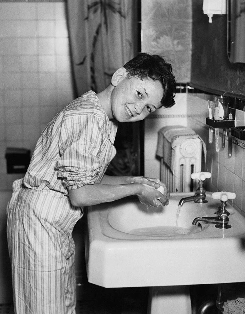 washing hands
