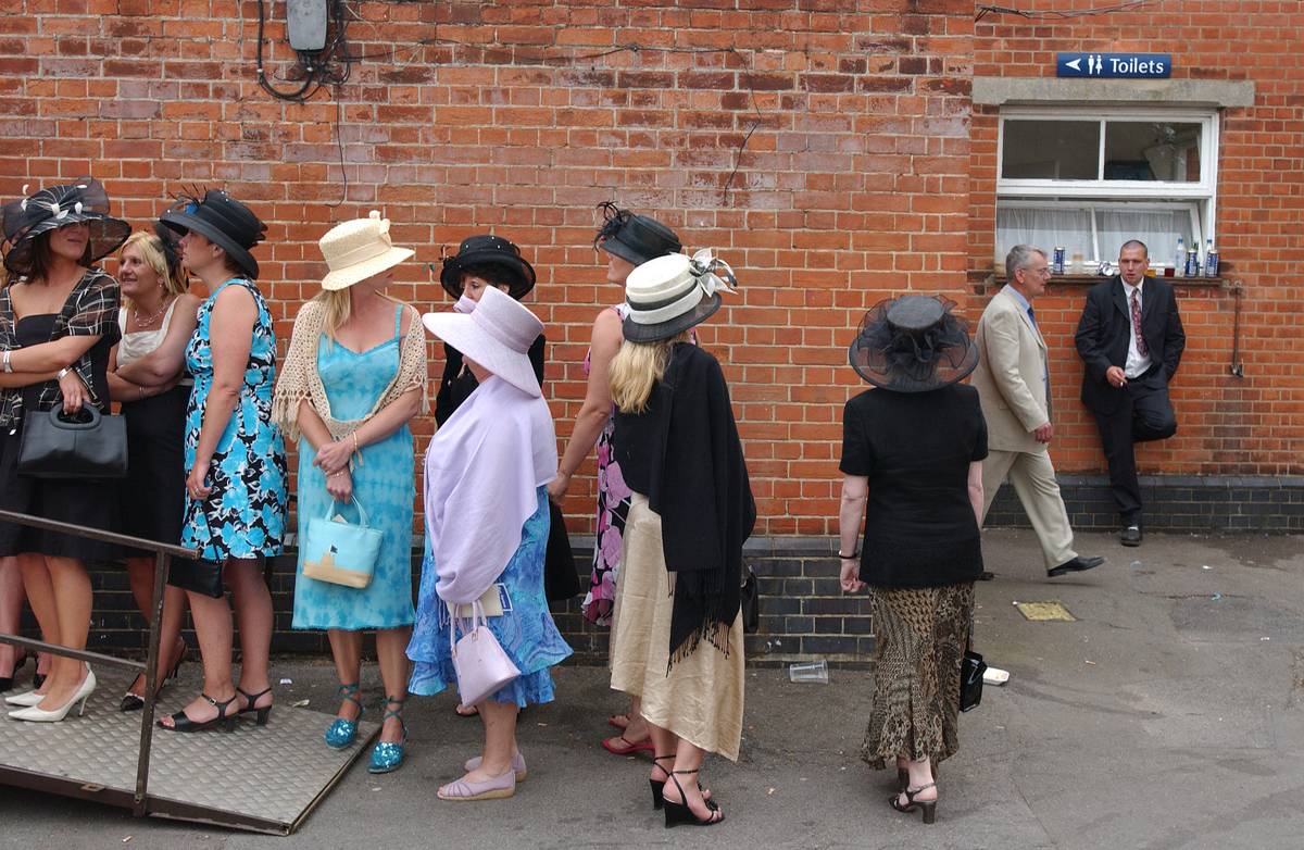 Queuing for Toilet at Ascot
