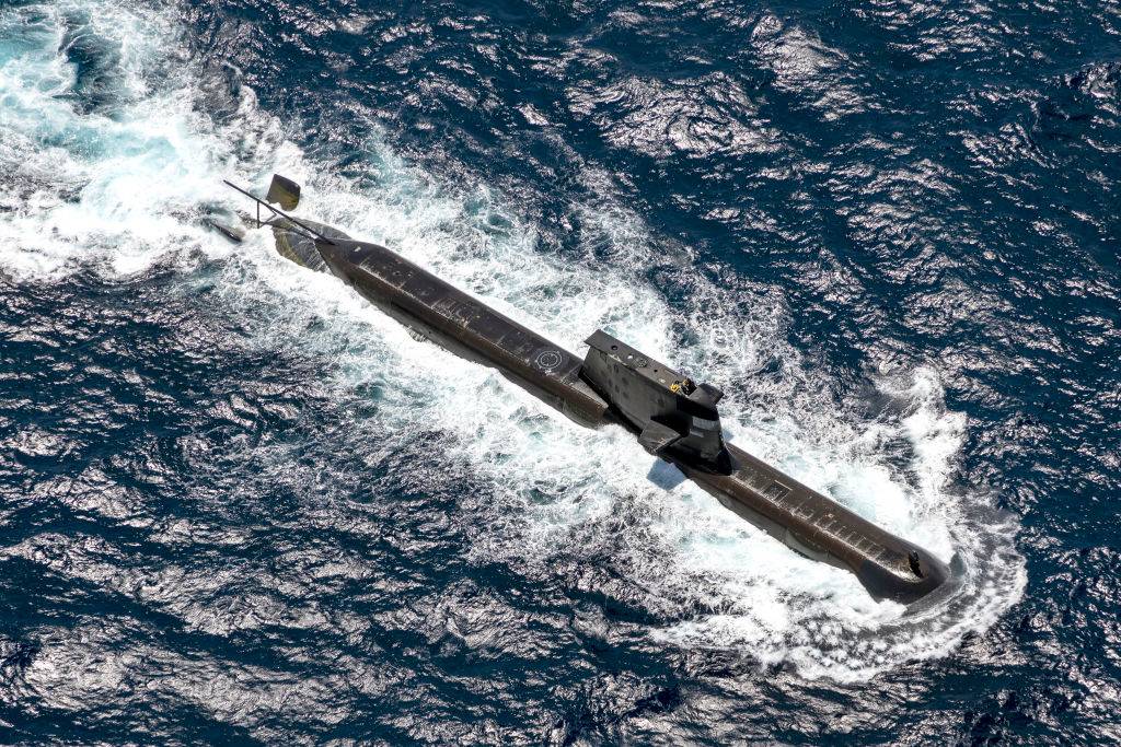 a submarine gliding through the ocean