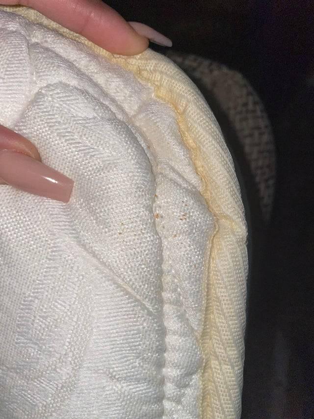 small stain in corner of mattress