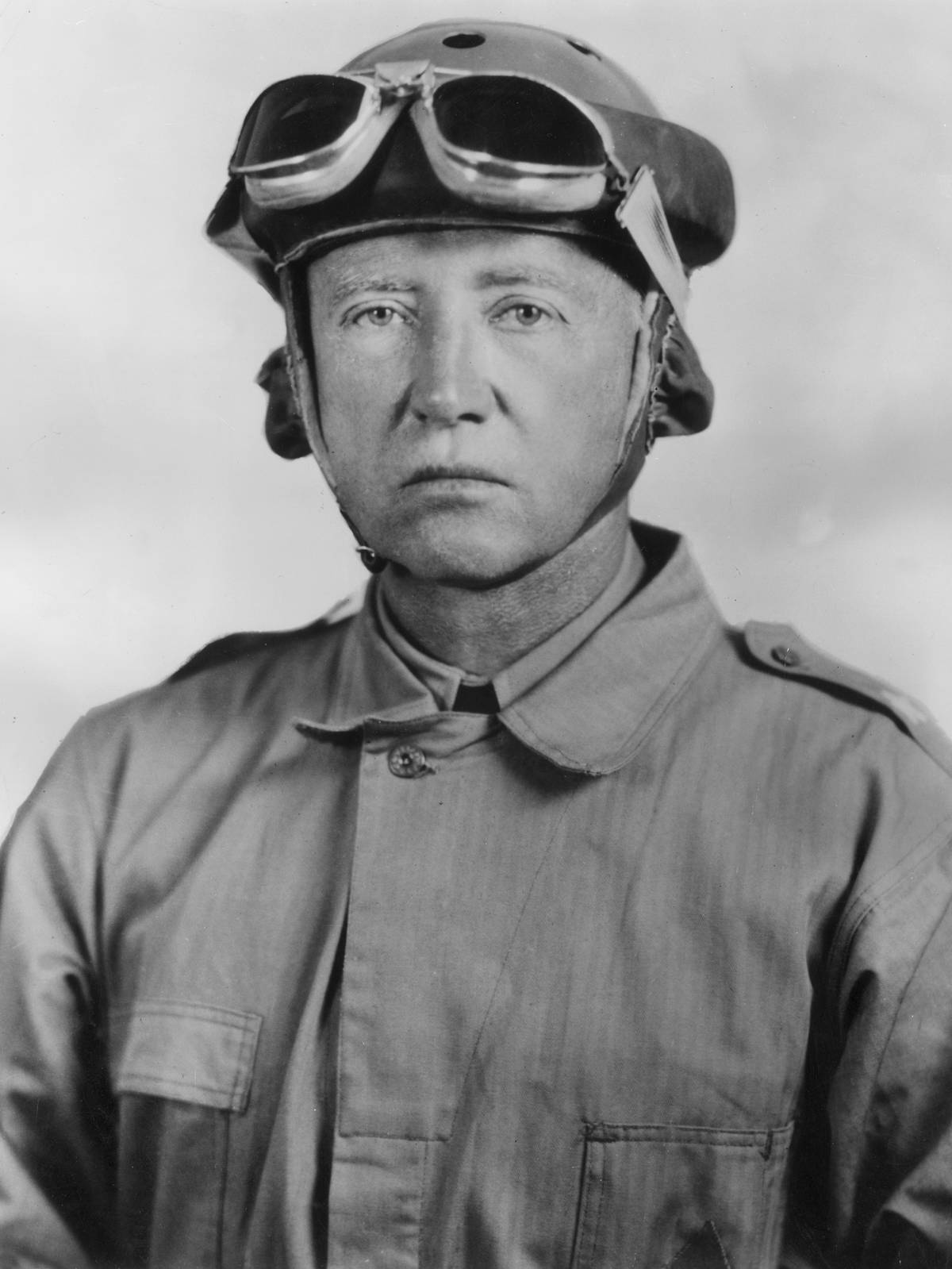Portrait Of Patton In Tank Crew Gear