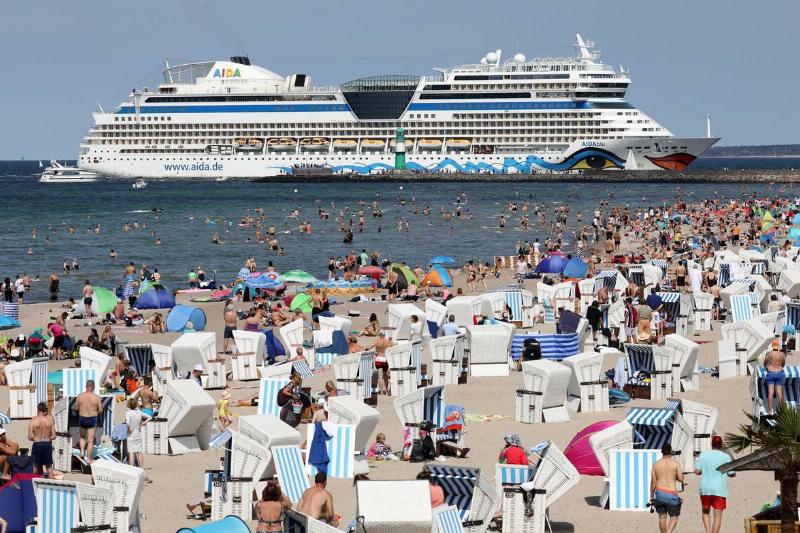 Aida cruise liners in Rostock