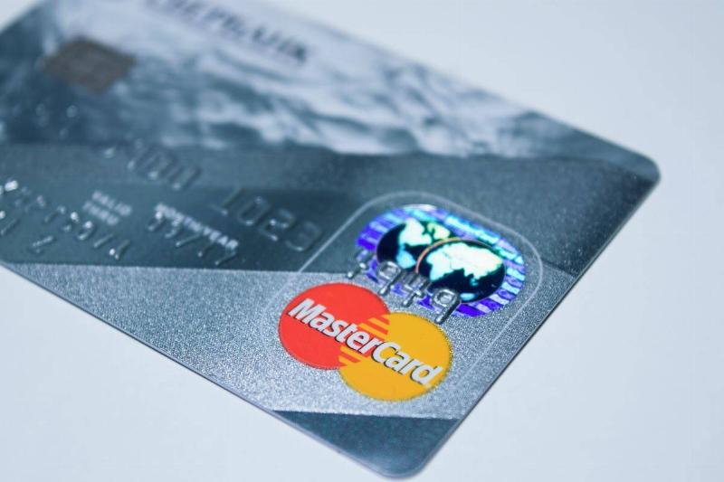 Mastercard on white table