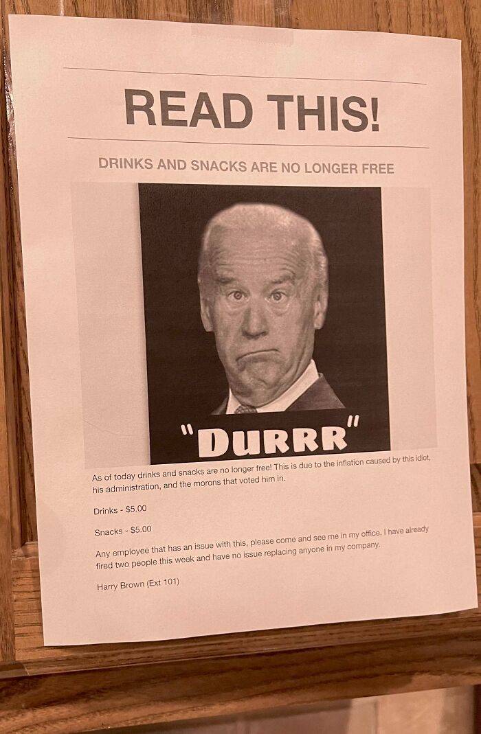 Joe Biden political store sign