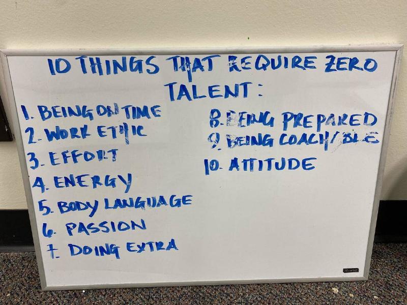 10 Things that require no talent white board list