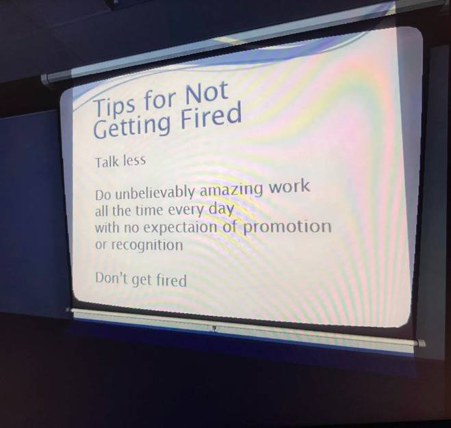 Tips for not getting fired on a slideshow 
