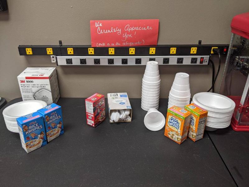 Cereal display at company