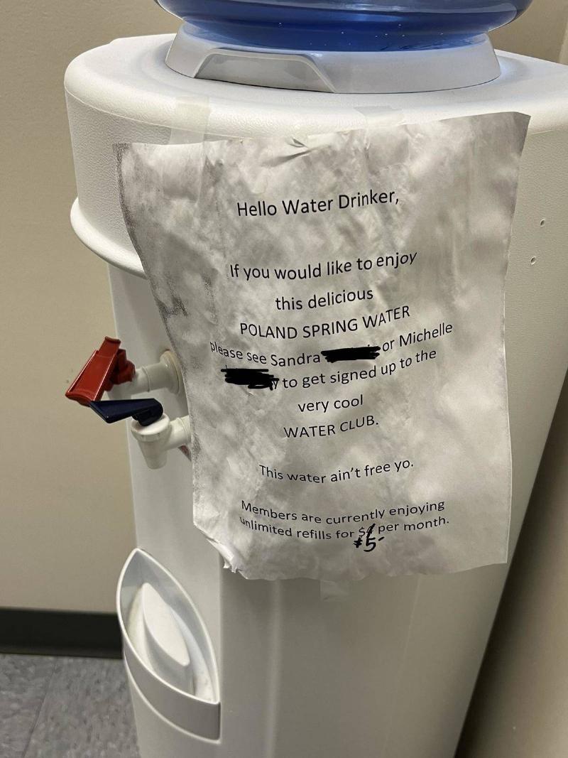 Water cooler sign