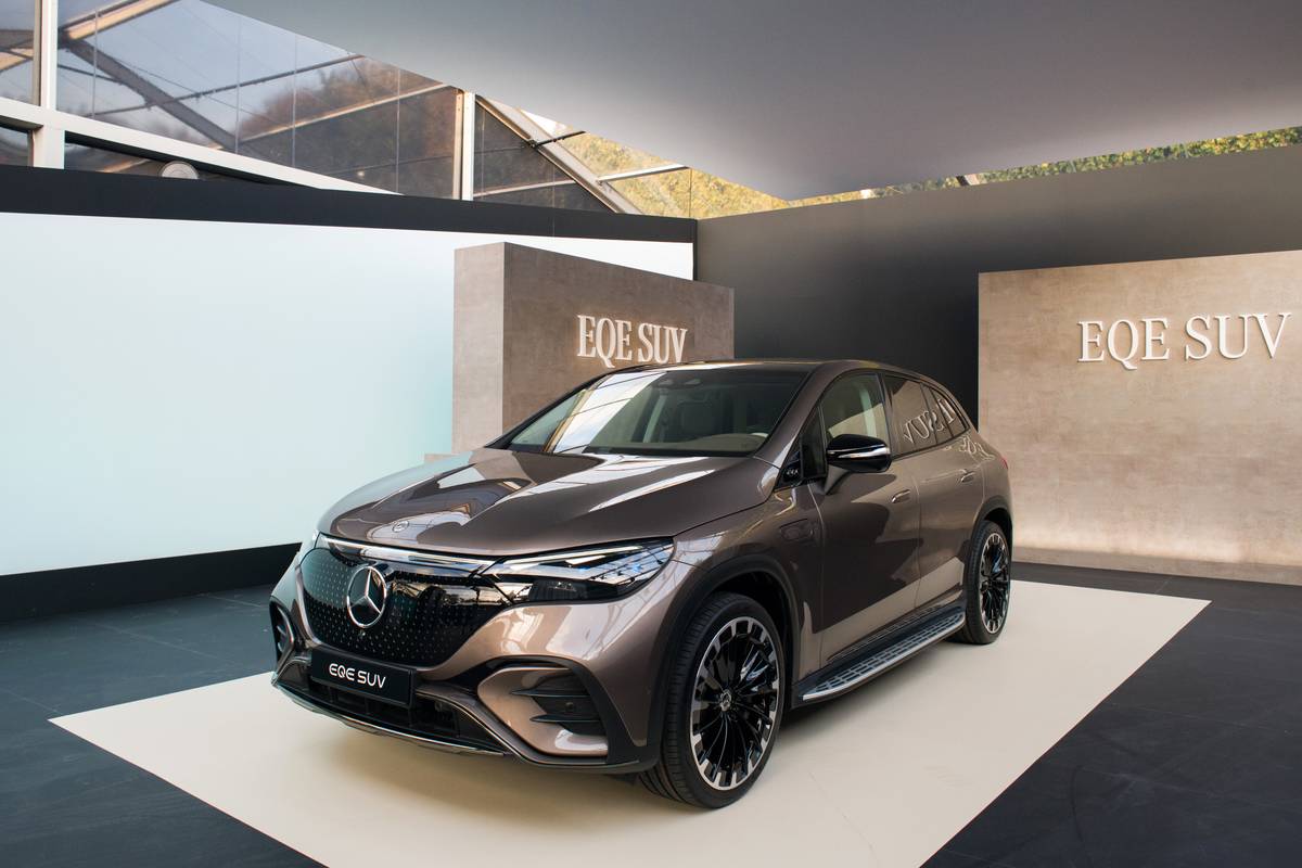 Mercedes-Benz AG Launch EQE Electric Vehicle at 'Magical Garage' Event