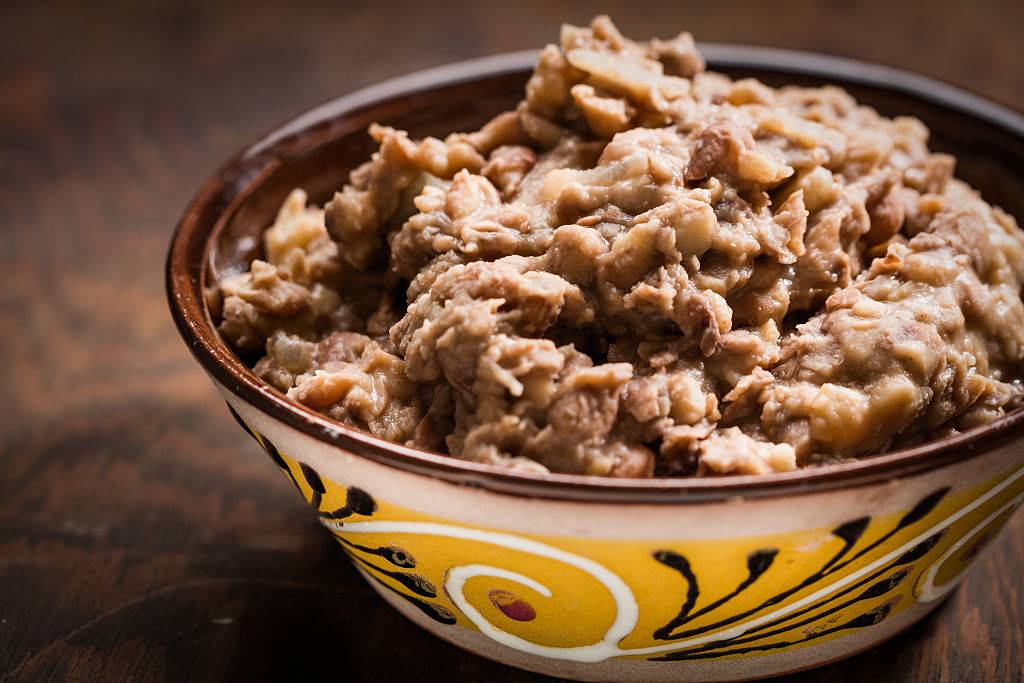refried beans in a bowl