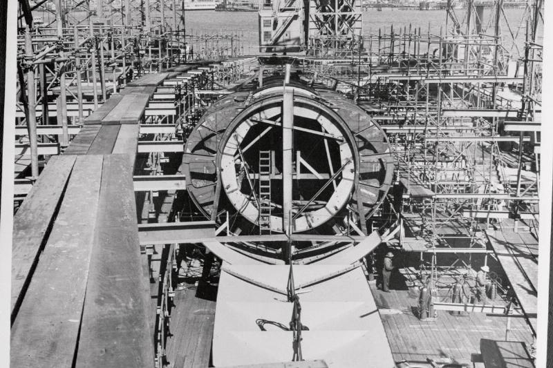 The USS Grayback Being Constructed