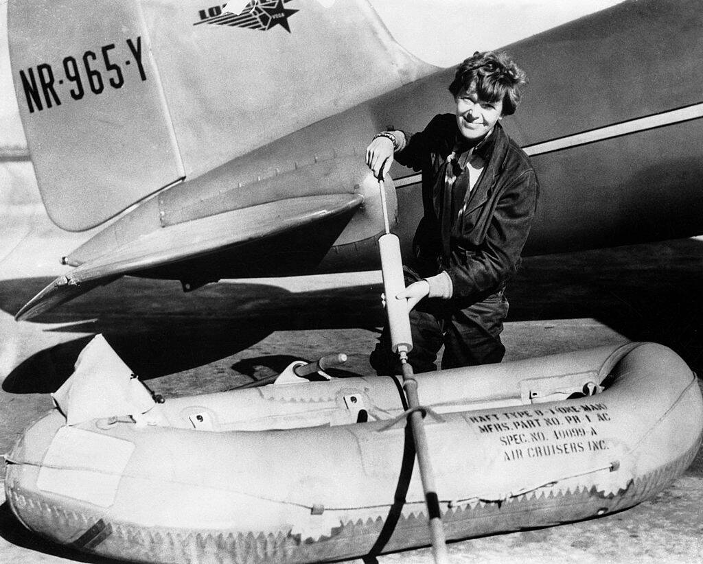 Amelia Earhart and her lifeboat